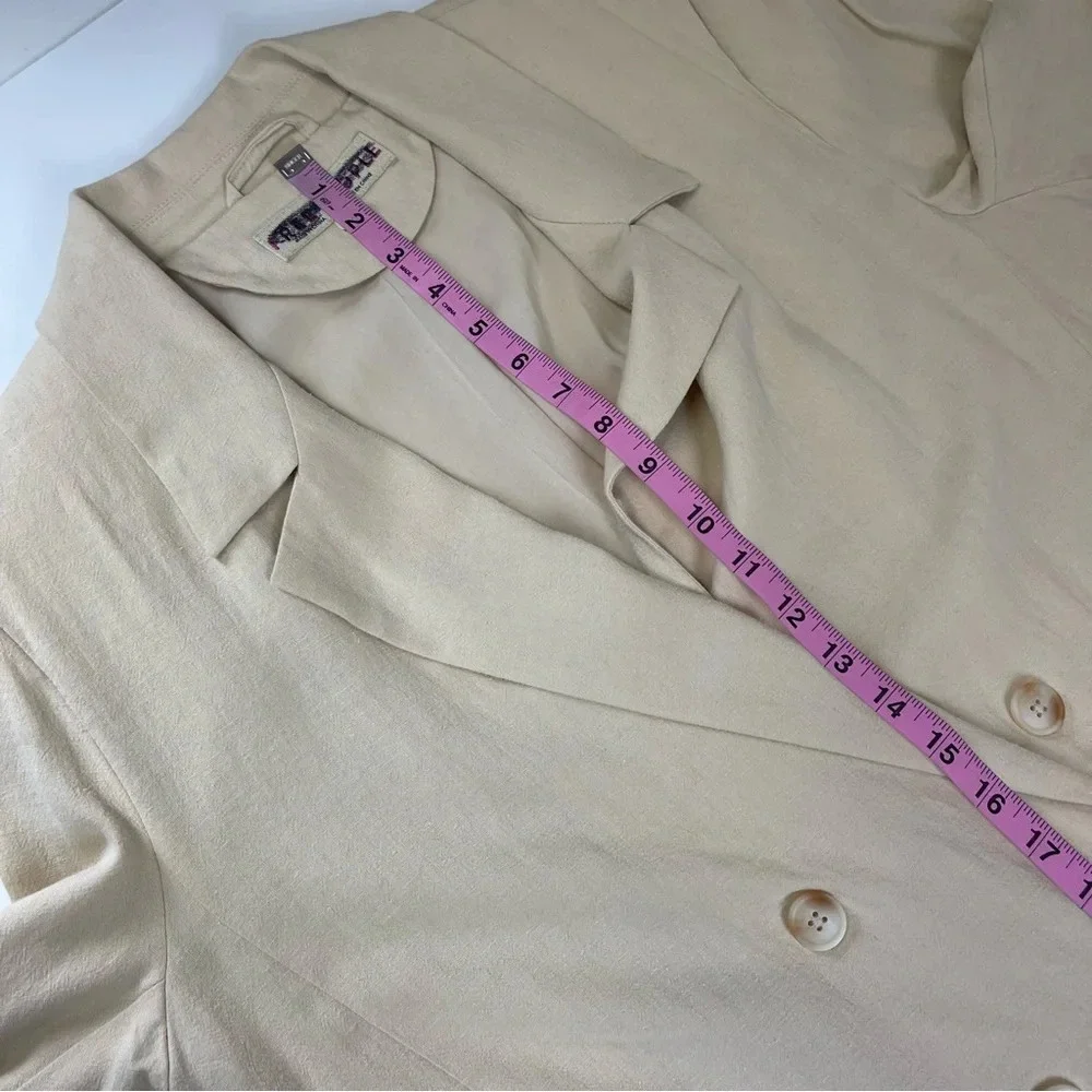 Free People Blazer Womens Size Medium Jacket Linen Olivia Button Up Sand Beige